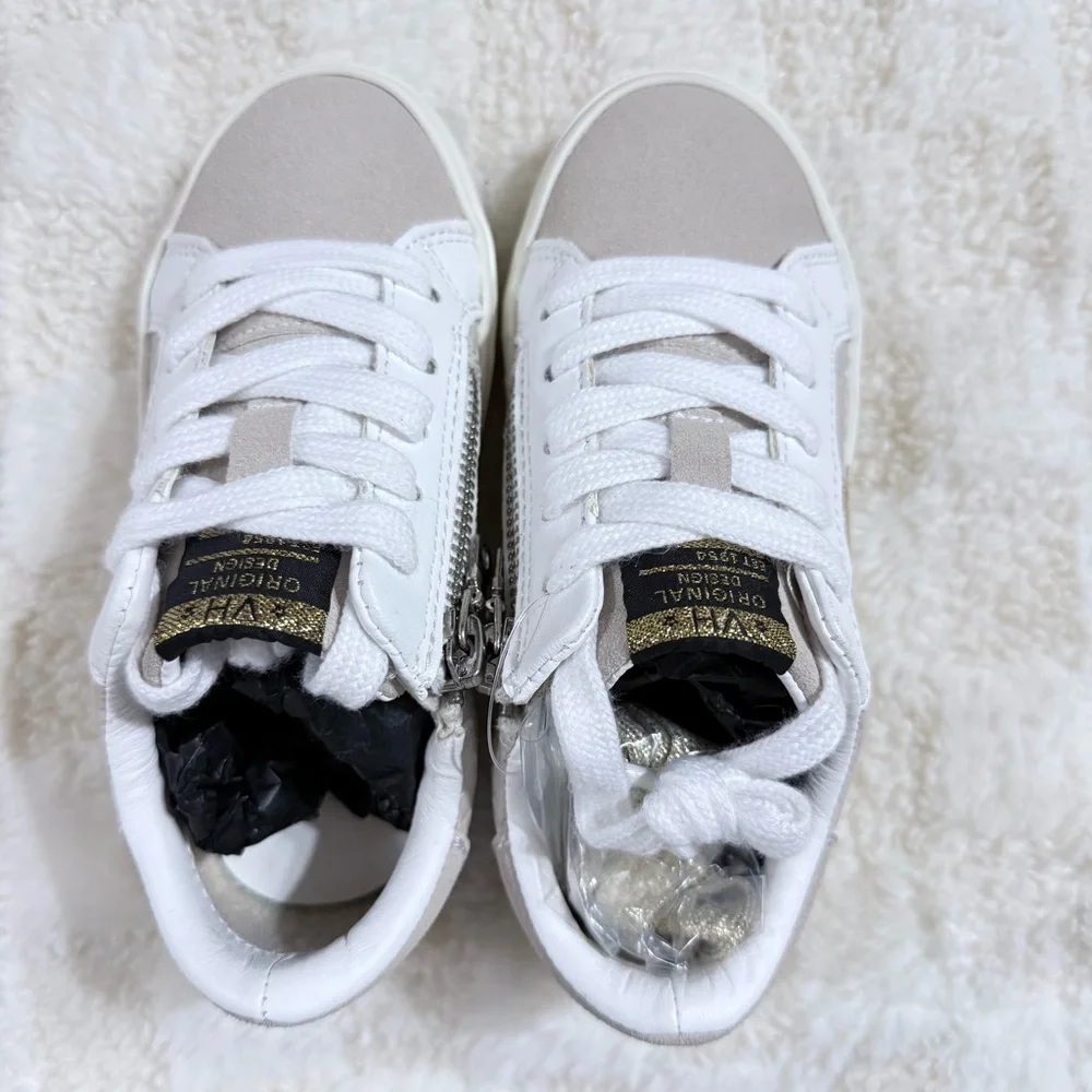 Vintage Havana GOLD STAR WHITE LACED TAUPE CROCO LOW TOP New size 10 Toddler